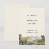 Schotse Kasteellandschap Save the Date Kaart (Voorkant / Achterkant)