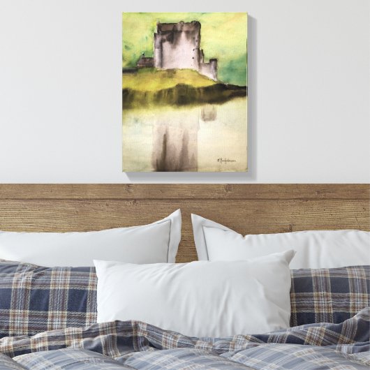 SCHOTSE KASTELEN, WATERVERF CANVAS PRINT (Insitu (Slaapkamer))