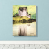 SCHOTSE KASTELEN, WATERVERF CANVAS PRINT (Insitu (Houten vloer))