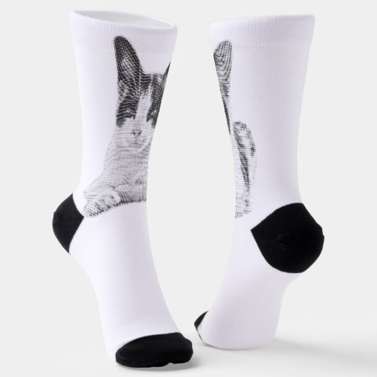 Schotse kat halftoon sokken (Gebogen)