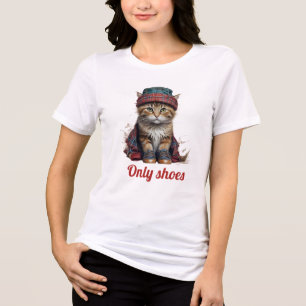 Schotse kat in vermomming - alleen schoenen Tri-Blend shirt