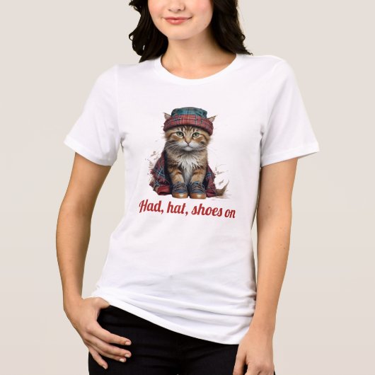 Schotse kat in vermomming - had petten schoenen aa Tri-Blend shirt (Voorkant)