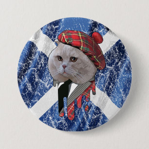Schotse kat ronde button 7,6 cm