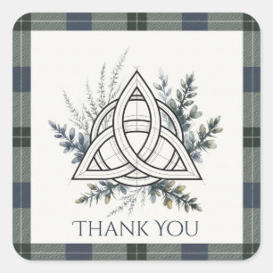 Schotse Keltische Tartan Dank Je Wel Vierkante Sti Sticker