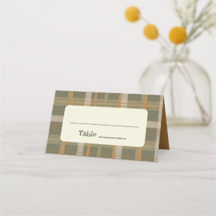 Schotse Keltische Tartan Patroon Huwelijk Plaatskaartje