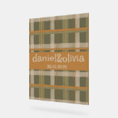 Schotse Keltische Tartan Patroon Wedding Acryl Bord (Hoek)