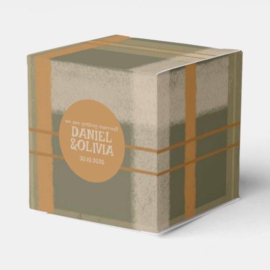 Schotse Keltische Tartan Patroon Wedding Bedankdoosjes (Achterkant)