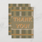 Schotse Keltische Tartan Patroon Wedding Bedankkaart (Voorkant / Achterkant)