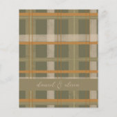 Schotse Keltische Tartan Patroon Wedding Menu (Achterkant)