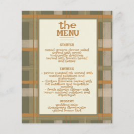 Schotse Keltische Tartan Patroon Wedding Menu