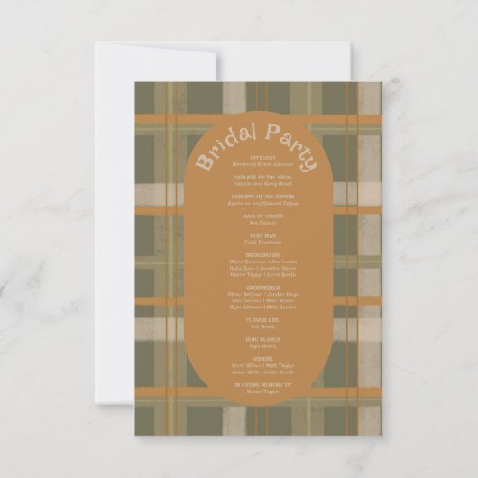 Schotse Keltische Tartan Patroon Wedding Programma (Achterkant)
