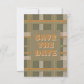Schotse Keltische Tartan Patroon Wedding Save The Date (Voorkant)
