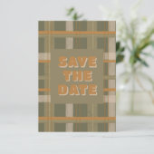 Schotse Keltische Tartan Patroon Wedding Save The Date (Staand voorkant)