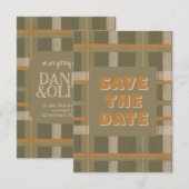 Schotse Keltische Tartan Patroon Wedding Save The Date (Voorkant / Achterkant)