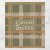 Schotse Keltische Tartan Patroon Wedding Wijn Etiket (Enkel label)