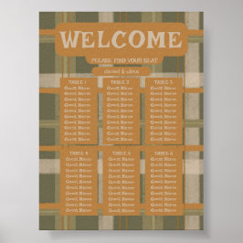 Schotse Keltische Tartan Pattern Weddi Seating Cha Poster