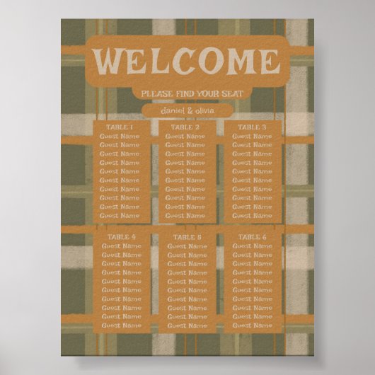 Schotse Keltische Tartan Pattern Weddi Seating Cha Poster (Voorkant)