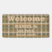 Schotse Keltische Tartanpatroon Huwelijksstoelinde Spandoek (Horizontaal)