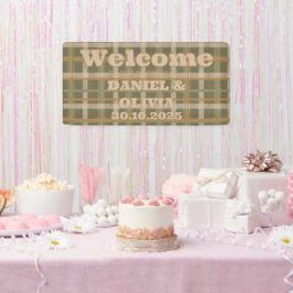 Schotse Keltische Tartanpatroon Huwelijksstoelinde Spandoek