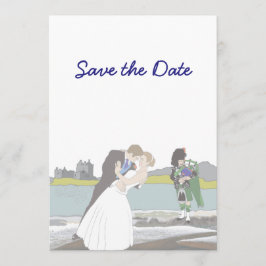 Schotse, Keltische Trouwthema Save the Date Kaart