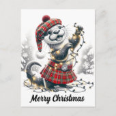 Schotse kerst otter kerst briefkaart (Voorkant)