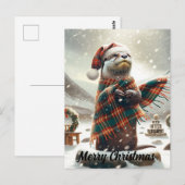 Schotse kerst otter kerst briefkaart (Voorkant / Achterkant)