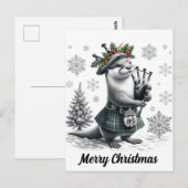 Schotse kerst otter kerst briefkaart (Voorkant / Achterkant)