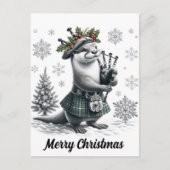 Schotse kerst otter kerst briefkaart (Voorkant)