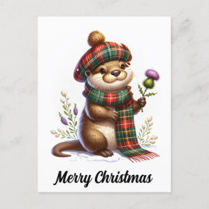 Schotse kerst otter kerst briefkaart