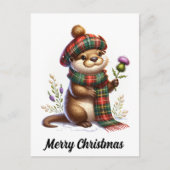 Schotse kerst otter kerst briefkaart (Voorkant)