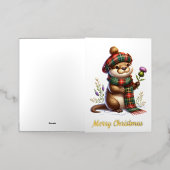 Schotse kerst otter kerst folie wenskaart (Buiten Laag)