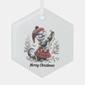 Schotse kerst otter kerst glas ornament (Voorkant)