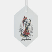 Schotse kerst otter kerst glas ornament (Voorkant Rechts)