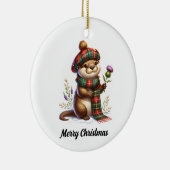Schotse kerst otter kerst keramisch ornament (Rechts)