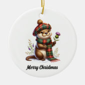 Schotse kerst otter kerst keramisch ornament (Voorkant)