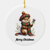 Schotse kerst otter kerst keramisch ornament (Achterkant)