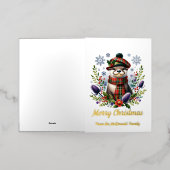 Schotse kerst otter kerst met distel folie wenskaart (Buiten Laag)
