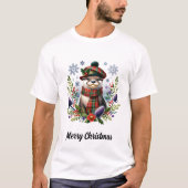 Schotse kerst otter kerst met distel t-shirt (Voorkant)