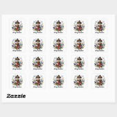 Schotse kerst otter kerst met distel vierkante sticker (Vel)