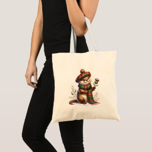 Schotse kerst otter kerst tote bag