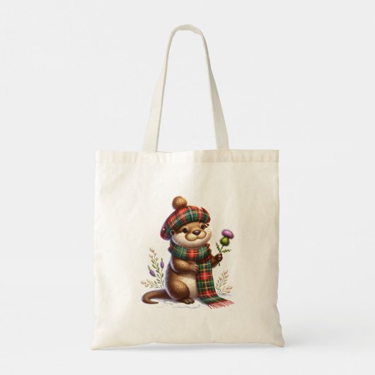 Schotse kerst otter kerst tote bag (Achterkant)