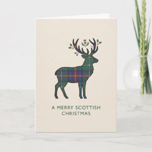 Schotse Kerstkaart van Tartan Stag Kaart