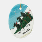 schotse kerstversiering keramisch ornament (Voorkant)