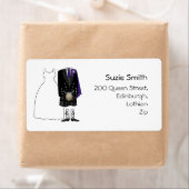 Schotse Kilt Paarse Bruiloft Retouradres Labels (Insitu)