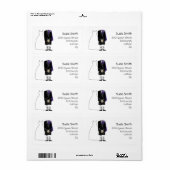 Schotse Kilt Paarse Bruiloft Retouradres Labels (Full Sheet)