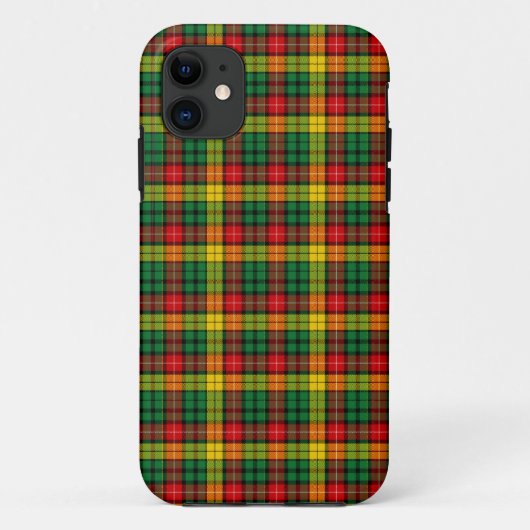 Schotse kilt tartan rode groene buchanan Case-Mate iPhone case (Achterkant)