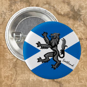 Schotse knop, patriottische Schotse vlag, Rampant Ronde Button 3,2 Cm