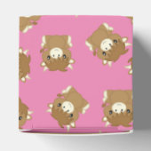 Schotse Koe Baby shower roze Bedankdoosjes (Bovenkant)