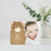 Schotse Koe Baby shower roze Briefkaart (Staand voorkant)