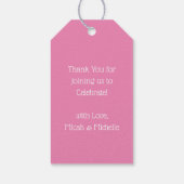 Schotse Koe Baby shower roze Cadeaulabel (Achterkant)